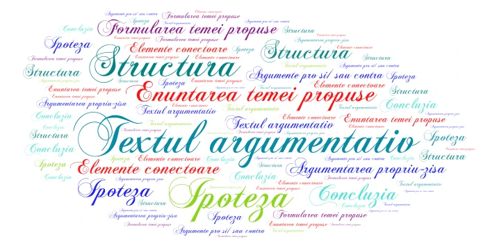 Textul argumentativ word cloud art