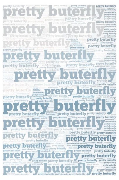 pretty butiful buterfly word cloud art