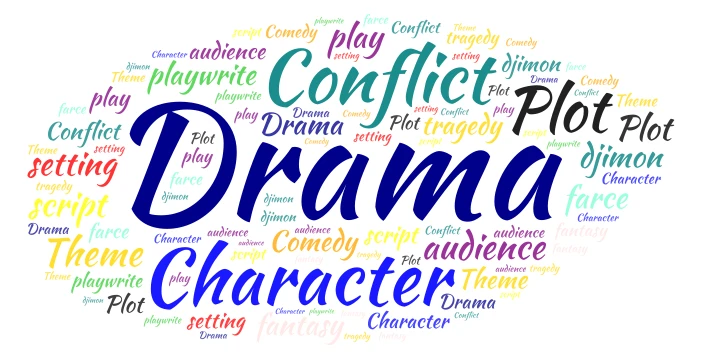 Drama word cloud art