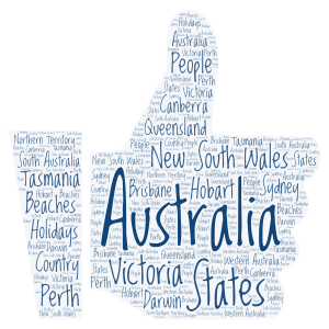 Australia word cloud art