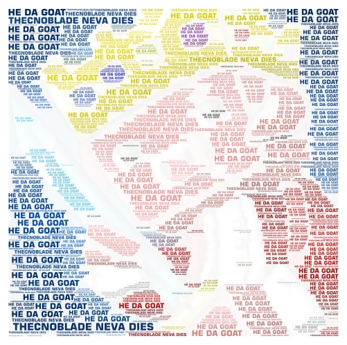 HE'S A LEGEND word cloud art