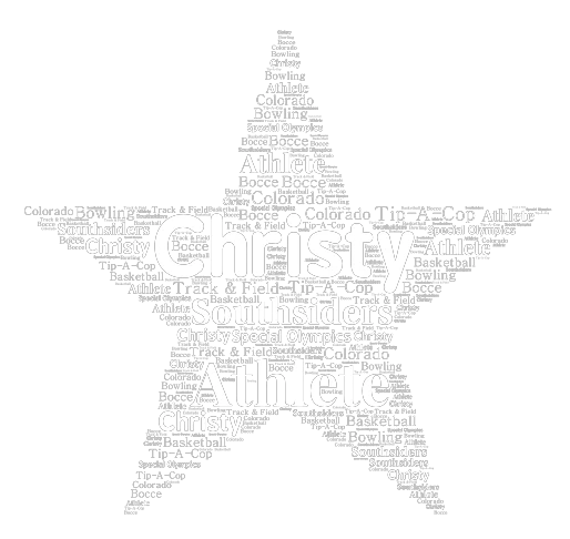 #58  Christy Athlete Adult XL red cotton blend word cloud art