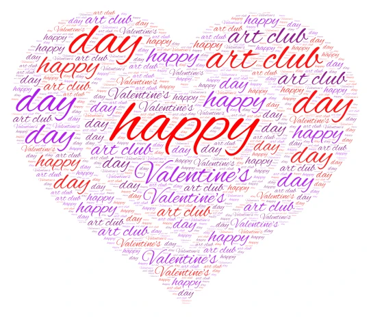 valentine's word cloud art