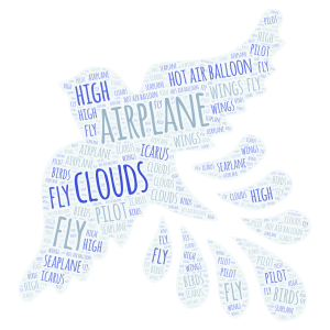 Flying word cloud art