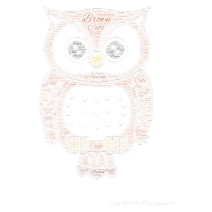 Brown Owl.  word cloud art