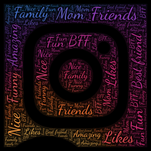 If you love insta click the love button word cloud art