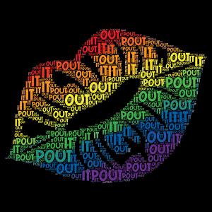 rainbow pout ! word cloud art