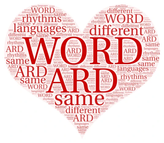 different languages same rhythms word cloud art