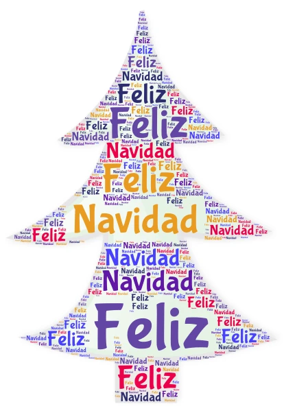 Christmas Tree word cloud art