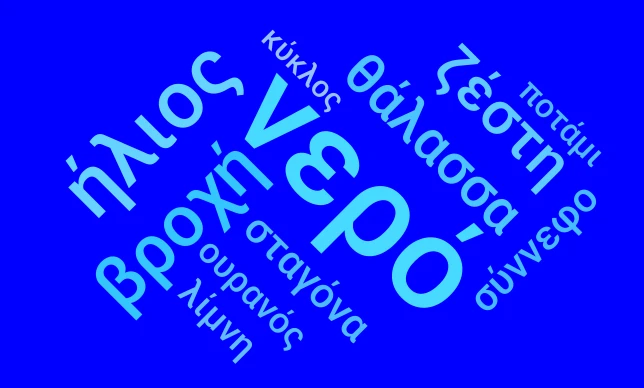 ο κύκλος του νερού word cloud art