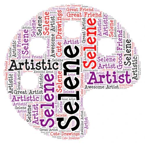Selene pencil word cloud art