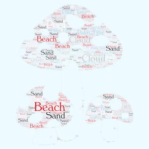 The Beach word cloud art