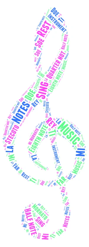 Music word cloud art