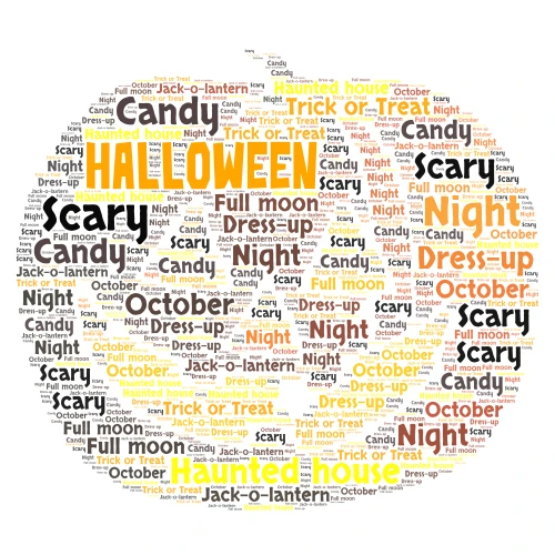 Happy Halloween word cloud art