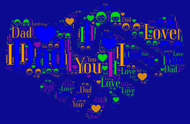 Dad I Love You word cloud art