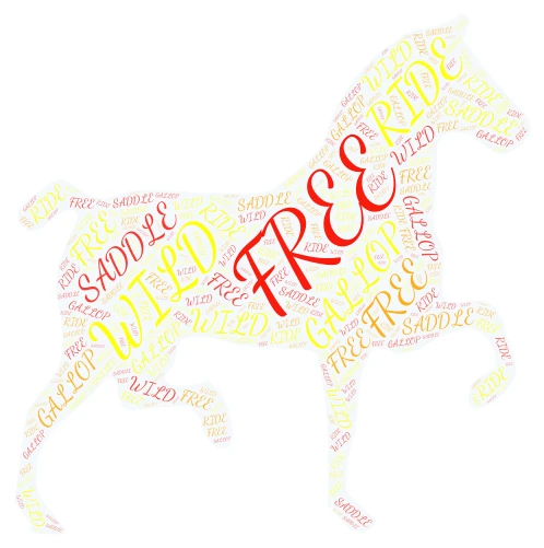 HORSE word cloud art