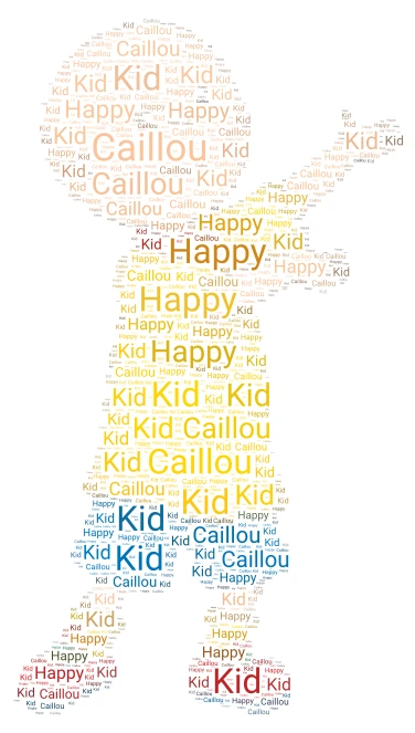 Caillou word cloud art