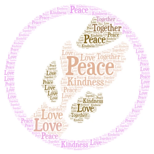Peace☮️✌️❤️🤝🫶 word cloud art
