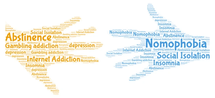 Internet Addiction word cloud art