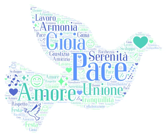 Parole di pace word cloud art