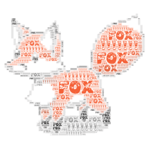fox word cloud art