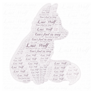 Lost Wolf word cloud art