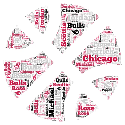 Chicago Bulls word cloud art