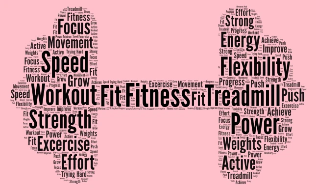 Fitness word cloud art