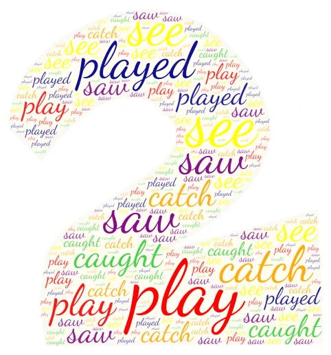 regular and irregular verbs word cloud art