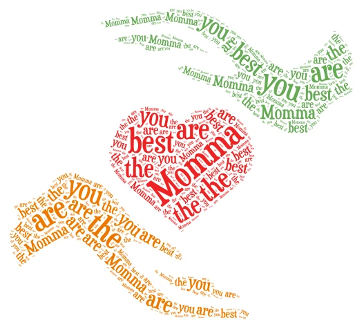 Heart word cloud art