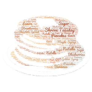 Shrove Tuesday word cloud art