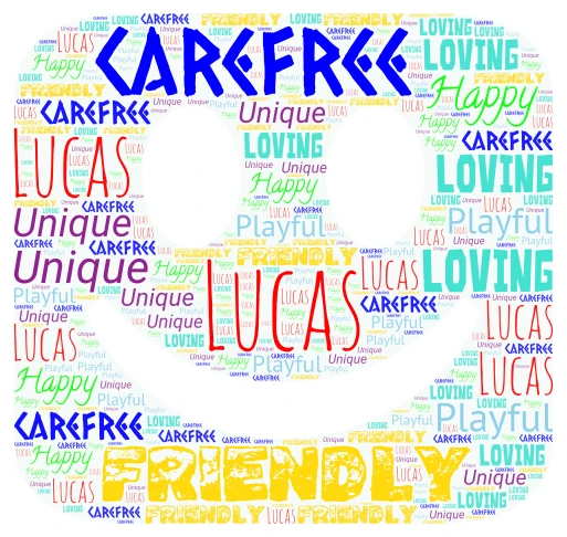 Lucas word cloud art