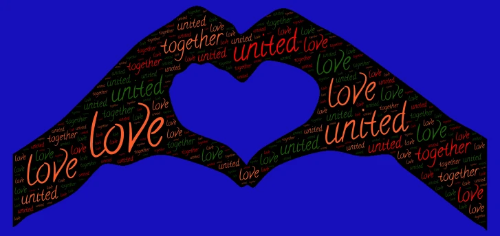 together forever word cloud art