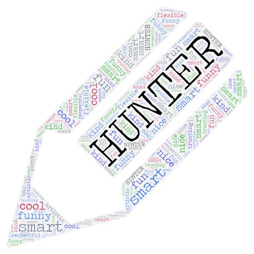 Hunter word cloud art