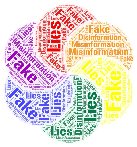 Fake speech word cloud art