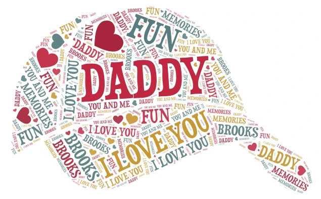 DADDY word cloud art