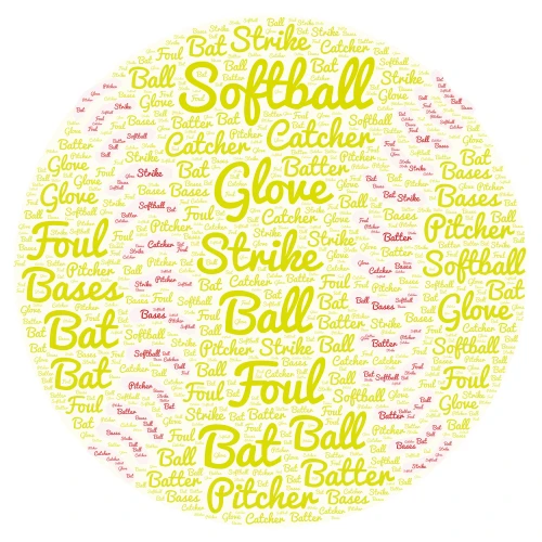 Softball word cloud art