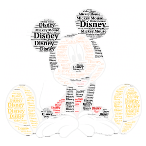 Mickey Mouse word cloud art