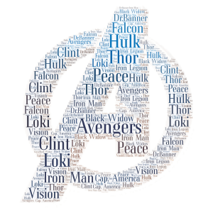 The Avengers word cloud art