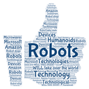 ROBOTS! word cloud art