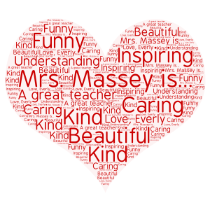 Love for Mrs. Massey word cloud art