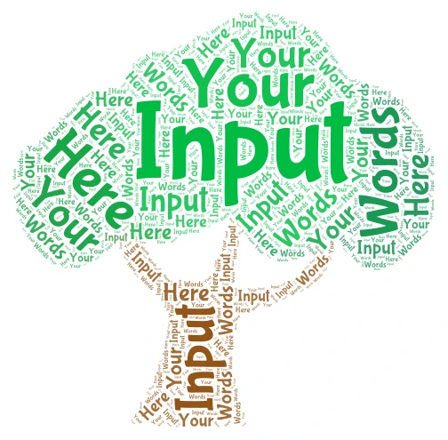 albero di parole word cloud art