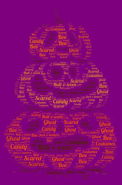 Halloween word cloud art
