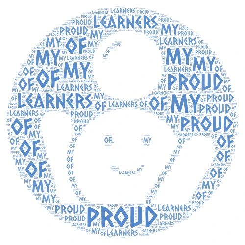 Proud of my learners word cloud art