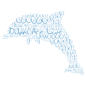 dolphins are love word cloud art