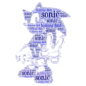 sonic the hedgehog word cloud art