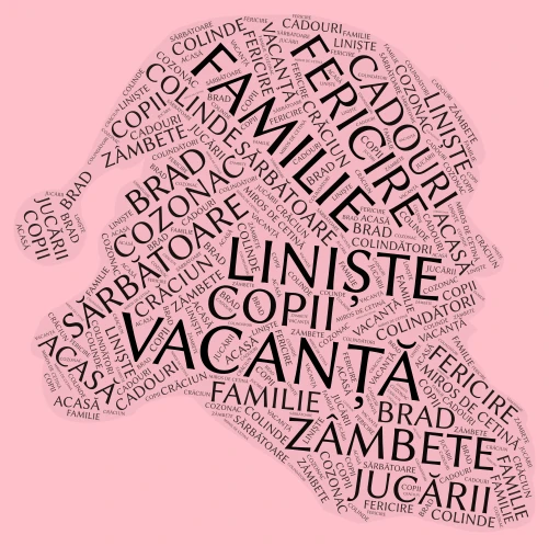 MOȘ CRĂCIUN word cloud art