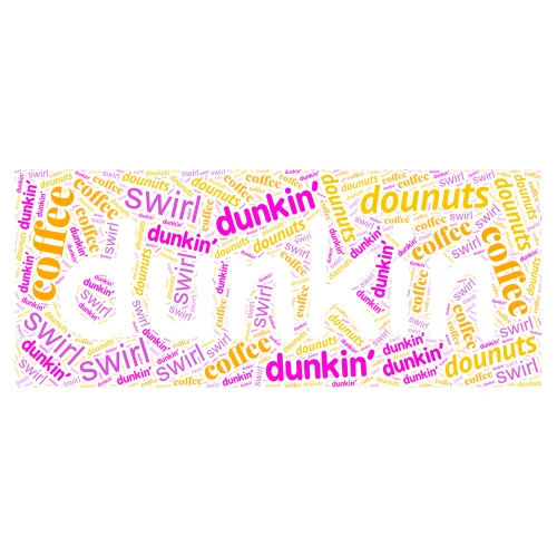  dunkin' plz love word cloud art