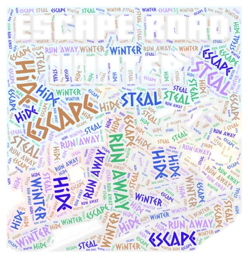 escape road word cloud art