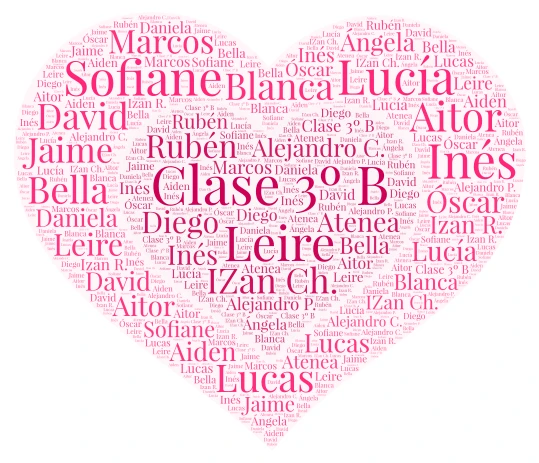 CLASE DE 3º B word cloud art